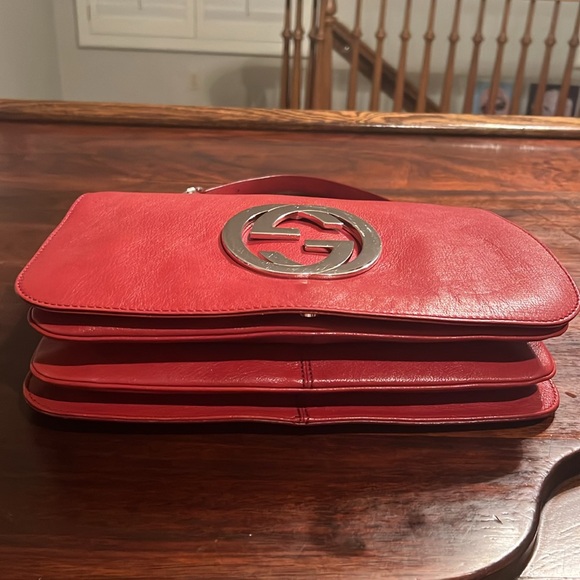 GUCCI x TOM FORD Blondie Calfskin Flap Siren Red Shoulder Bag - Picture 6 of 16